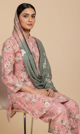 D# 10002 Cotton Cambric 3 Piece Unstitched