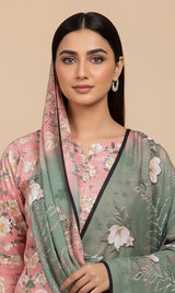 D# 10002 Cotton Cambric 3 Piece Unstitched