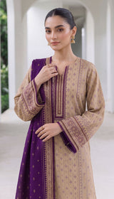 D# 1004 Purple Digital Khaddar 3 Piece Unstitched