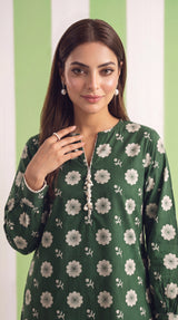 DES # 1375, Green 2 Pcs Unstitched Lawn