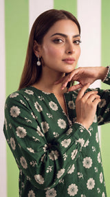 DES # 1375, Green 2 Pcs Unstitched Lawn