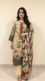 D# 24006 Digital Khaddar 3 Piece Unstitched