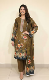 D# 24007 Digital Khaddar 3 Piece Unstitched