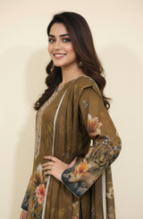 D# 24007 Digital Khaddar 3 Piece Unstitched