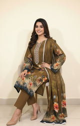 D# 24007 Digital Khaddar 3 Piece Unstitched