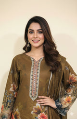 D# 24007 Digital Khaddar 3 Piece Unstitched