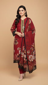 D# 24008 Digital Khaddar 3 Piece Unstitched