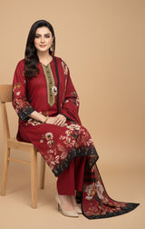 D# 24008 Digital Khaddar 3 Piece Unstitched