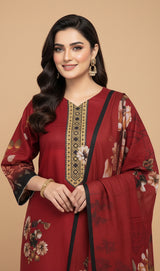 D# 24008 Digital Khaddar 3 Piece Unstitched