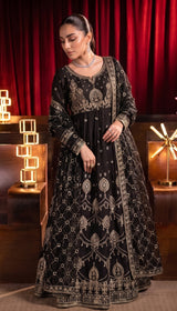 LNF-187 BLACK PISHWAS BRIDAL WEAR