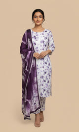 D#7007 PURPLE DIGITAL CLASSIC LINEN 3PCS UNSTITCHED