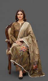 D#7043 DIGITAL CLASSIC LINEN 3PCS UNSTITCHED