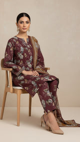 D#7061 DIGITAL CLASSIC LINEN 3PCS UNSTITCHED