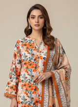 D#7062 DIGITAL CLASSIC LINEN 3PCS UNSTITCHED