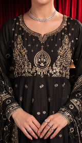 LNF-187 BLACK PISHWAS BRIDAL WEAR
