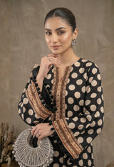 D# 11080 Black 3 PCS Unstitched Lawn