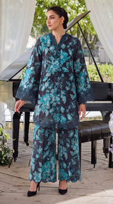 DES # 08 Black 2 Pcs Unstitched Lawn