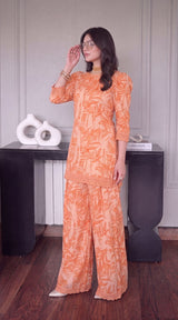 Des # 35 Orange 2 Pcs Unstitched Lawn