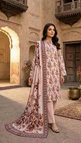 D# 07 Camel Brown 3 PCS UNSTITCHED