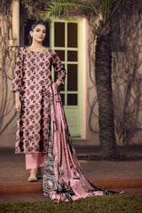 D#506 PRINTED PINK 3 PCS UNSTITCHED