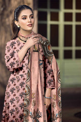 D#506 PRINTED PINK 3 PCS UNSTITCHED