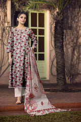 D#520 PRINTED PINK 3 PCS UNSTITCHED