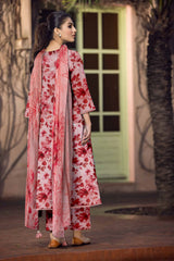 D#831 PRINTED PINK 3 PCS UNSTITCHED