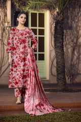 D#831 PRINTED PINK 3 PCS UNSTITCHED