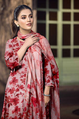 D#831 PRINTED PINK 3 PCS UNSTITCHED