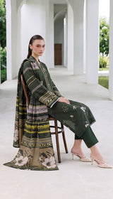 D#V-835-05-GREEN VISCOSE LINEN 3PCS