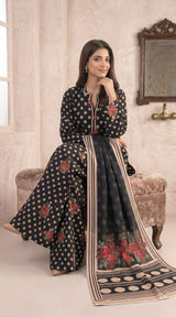 D# 11139 Black 3 PCS Unstitched Lawn