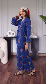 DES # 11186-87 Blue 2 Pcs Unstitched Lawn