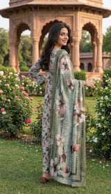 D#12 LIGHT GREEN 3 PCS UNSTITCHED