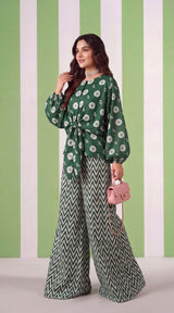 DES # 1375, Green 2 Pcs Unstitched Lawn