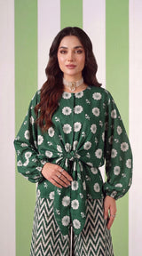 DES # 1375, Green 2 Pcs Unstitched Lawn