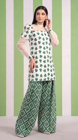 DES # 1377, Green 2 Pcs Unstitched Lawn