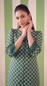 DES # 1379, Green 2 Pcs Unstitched Lawn