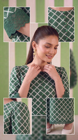 DES # 1379, Green 2 Pcs Unstitched Lawn