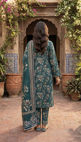 D#16 TEAL GREEN 3 PCS UNSTITCHED