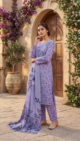 D#18 LAVENDER 3 PCS UNSTITCHED