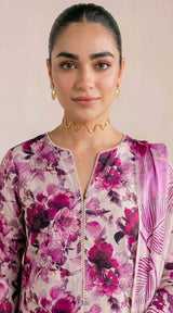 D# 22 Pink Banadora Lawn 3 Pcs Unstitched