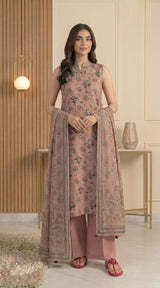 D# 33 Peach Banadora Lawn 3 Pcs Unstitched
