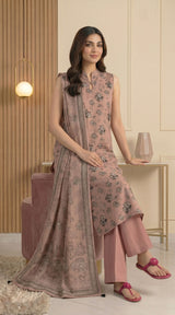 D# 33 Peach Banadora Lawn 3 Pcs Unstitched