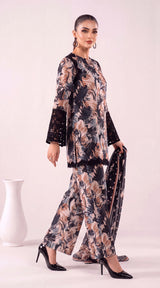 D# 7001 Black Banadora Lawn 3 Pcs Unstitched