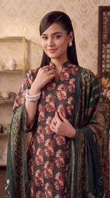 D# 7005 Green Banadora Lawn 3 Pcs Unstitched