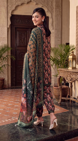 D# 7005 Green Banadora Lawn 3 Pcs Unstitched
