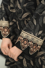 STITCHED PRINTED CO-ORD SET LNF P004 BLACK