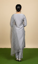 LNF-113 GREY RTW EMBROIDERED SILK