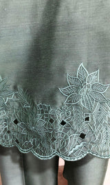 LNF-122 FROSTY GREEN RTW EMBROIDERED SILK