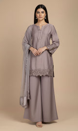 LNF-126 TEA PINK RTW EMBROIDERED SILK